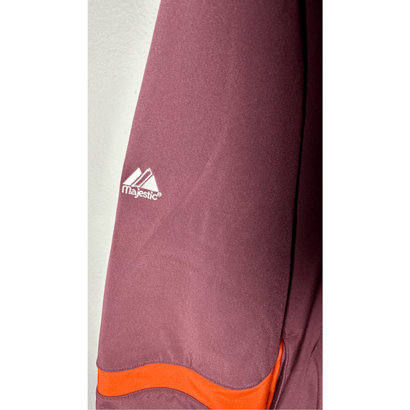 Virginia Tech Hokies Majestic NCAA Full Zip Maroon Sewn On Jacket Sz 2XL - Picture 5 of 11